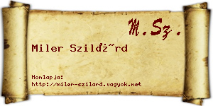 Miler Szilárd névjegykártya